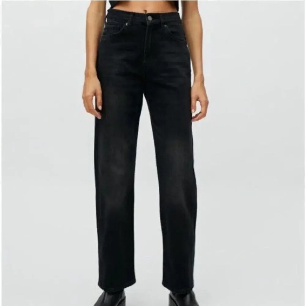 BDG‎ Cowboy Jeans Black Stretch Denim Straight Leg High Rise Women's Size 24